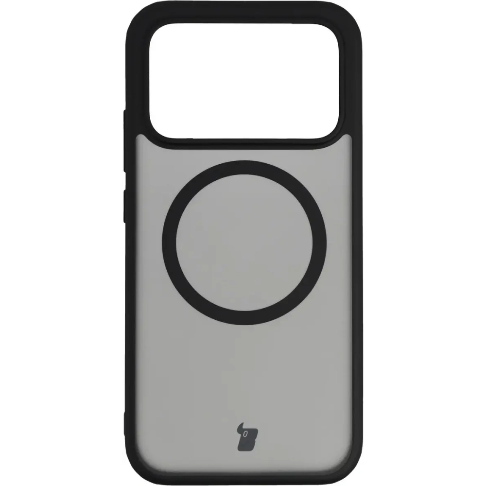 Etui z pierścieniem magnetycznym Bizon Case MatteO do Xiaomi POCO F8 Pro przydymione-czarne